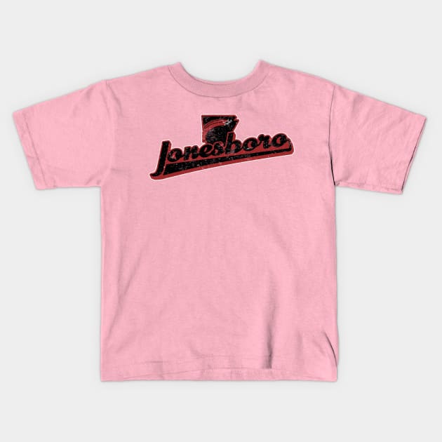 Jonesboro Retro Swash (Red) Kids T-Shirt by rt-shirts